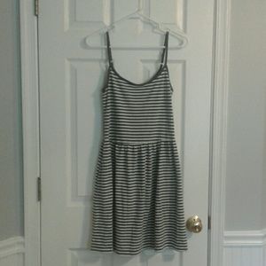 Gap Dusty Grey Stripped Sun Dress